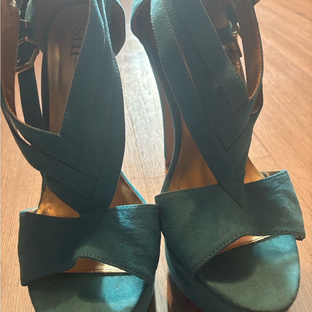 Stylish Blue Heeled Sandals
